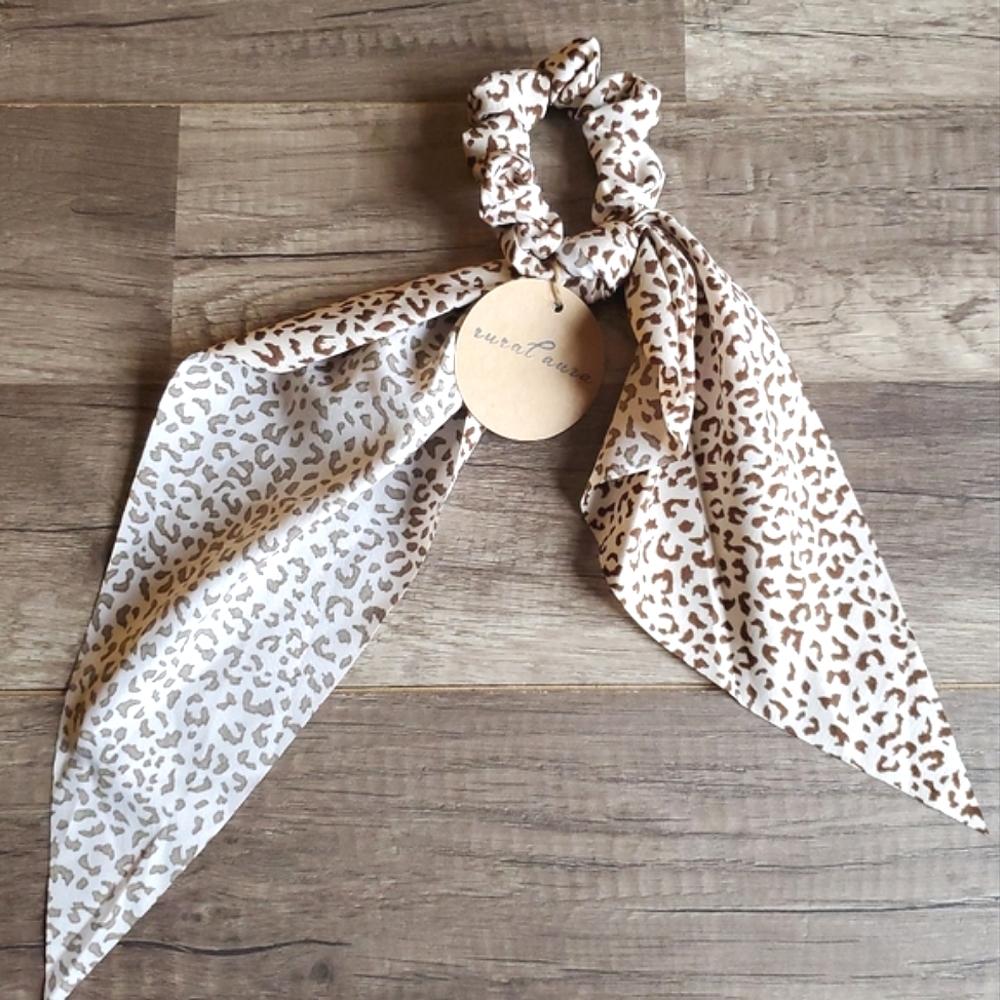 NEW Leopard Hair Ribbon Scrunchie